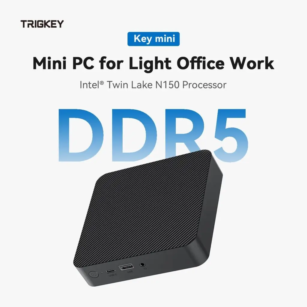 TRIGKEY Key Mini N150 – Mini PC Alder Lake N150 (4C/4T hasta 3.6GHz), 16GB DDR5, SSD 500GB, doble HDMI 4K's photo #1